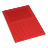 PERGAMY Paquet 100 pochettes coin en carte 120g avec fenêtre. Dimensions 22 x 31 cm. Coloris Rouge