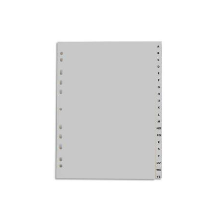 PERGAMY Jeu 20 intercalaires alphabétiques A-Z en carte 190g. Format A4. Coloris Beige