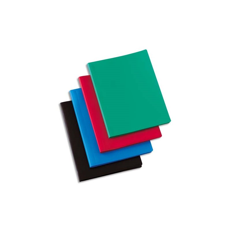 PERGAMY Protège-documents en polypropylène 60 vues Bleu, couverture 3/10e, pochettes 6/100e