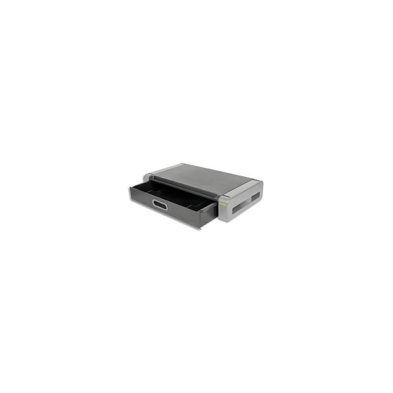 KINEON Support moniteur Deluxe avec tiroir Noir/Gris MS-1002G