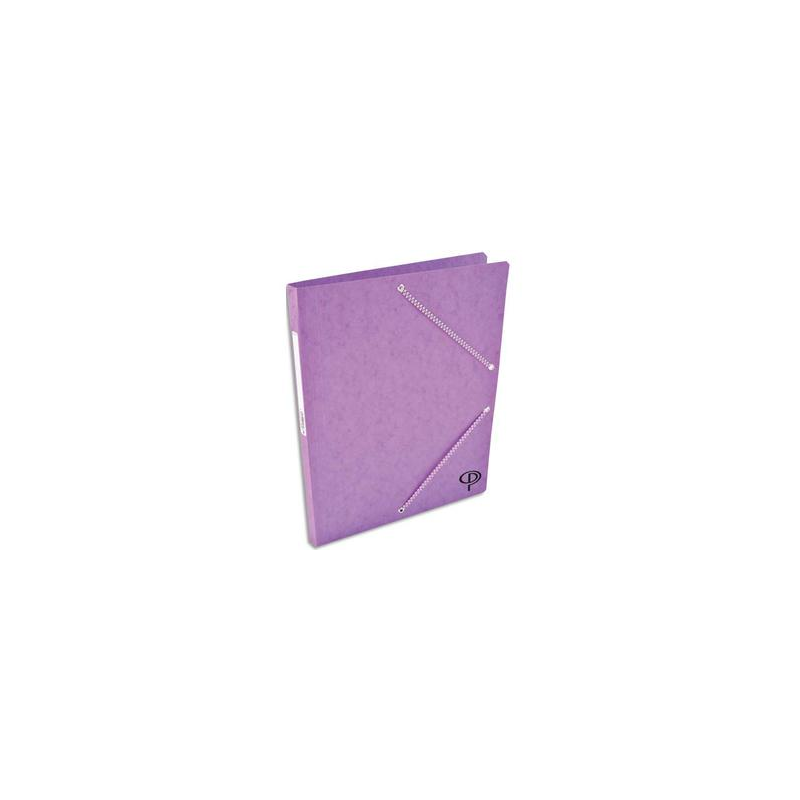 PERGAMY Chemise simple à élastique en carte lustrée 5/10eme 390g. Coloris Violet. Dimensions 24x32cm