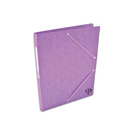 PERGAMY Chemise simple à élastique en carte lustrée 5/10eme 390g. Coloris Violet. Dimensions 24x32cm