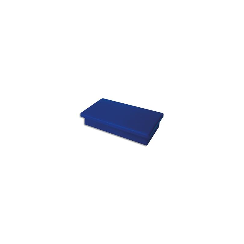 Plaquette de 4 aimants rectangulaires Bleu sans téton - Format : 1,1 x 2,7 cm