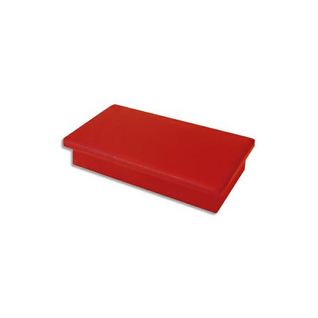 Plaquette de 7 aimants rectangulaires Rouge sans téton - Format : 1,2 x 2,5 cm