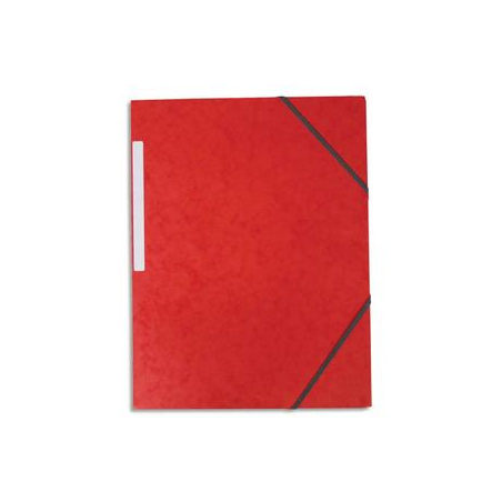 PERGAMY Chemise 3 rabats monobloc à élastique en carte lustrée 5/10e, 390g. Coloris Rouge.