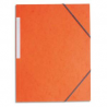 PERGAMY Chemise simple à élastique en carte lustrée 5/10eme 390g. Coloris Orange. Dimensions 24x32cm