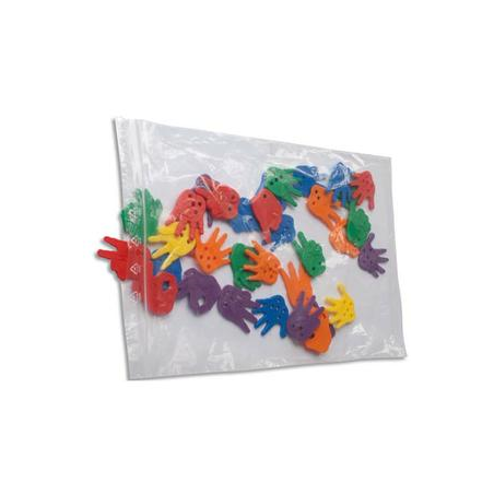 Paquet de 100 sacs, fermeture rapide en polyéthylène 50 microns - Dim. 35 x 45 cm transparent