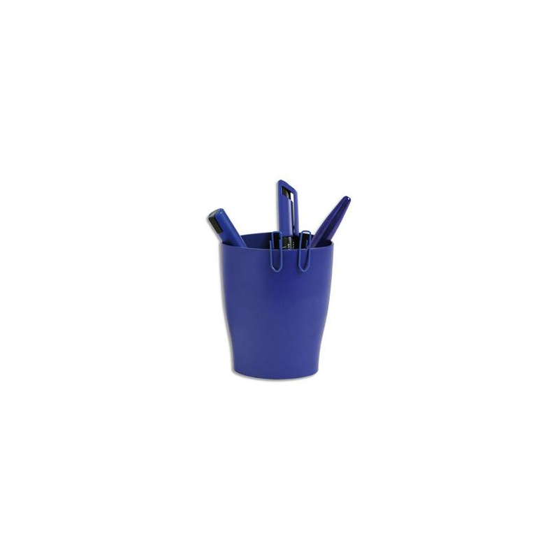 Pot à crayons ECO en polystyrène, Bleu - Dimensions : L8 x H9,5 x P6 cm