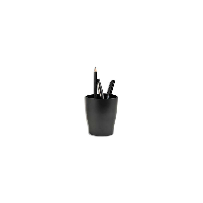 Pot à crayons ECO en polystyrène, Noir - Dimensions : L8 x H9,5 x P6 cm