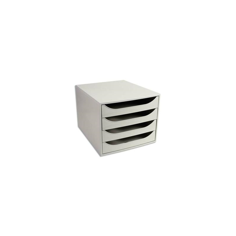 Module de classement ECO 4 tiroirs, Gris - Dim. : L28,4 x H23,4 x P34,8 cm