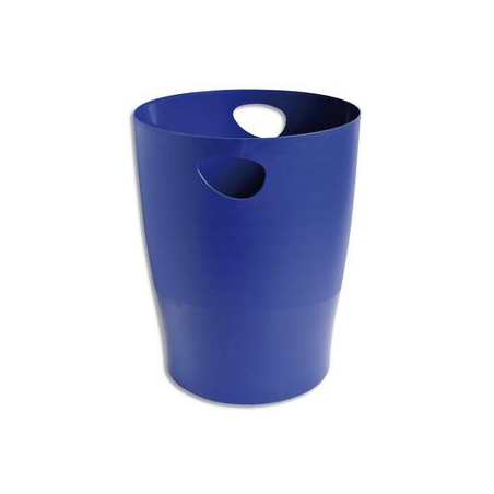 Corbeille à papier 15L en polystyrène, Bleu - Diamètre 26 cm, hauteur 33,5cm