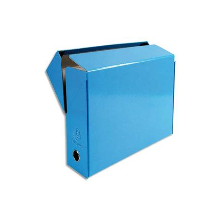 EXACOMPTA Boîte de transfert Iderama, carte lustrée pelliculée, dos 9,5 cm, 34x26 cm, coloris Bleu clair