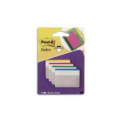 POST-IT Blister de 4 x 6 marque-pages rigides, coloris classiques (rouge, bleu, vert, jaune)