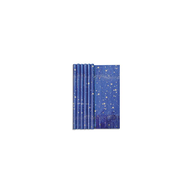 CLAIREFONTAINE Rouleau papier cadeau CIEL ETOILE 60g. Dimensions 1,5 x 0,70m. Coloris Bleu métal