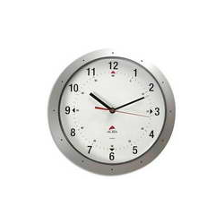 ALBA Horloge murale Hornew silencieuse métal Gris, pile AA non fournie - Diamètre 30 cm