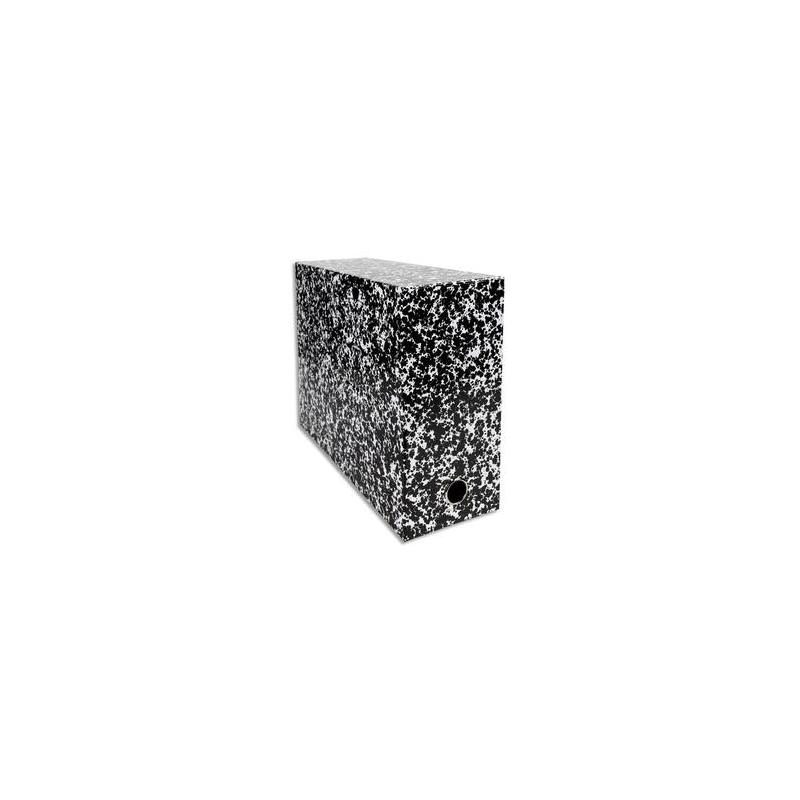 EXACOMPTA Boîte transfert marbrée Anoney, carton rigide recouvert papier vernis Blanc, dos 12cm, 34x25,5