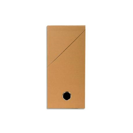 EXACOMPTA Boîte de transfert, carton rigide recouvert de papier toilé, dos 12 cm, 34x25,5 cm, Havane