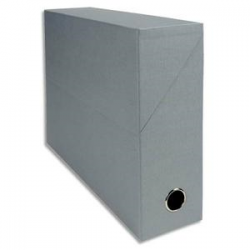 EXACOMPTA Boîte de transfert, carton rigide recouvert de papier toilé, dos 9 cm, 34x25,5 cm, Gris