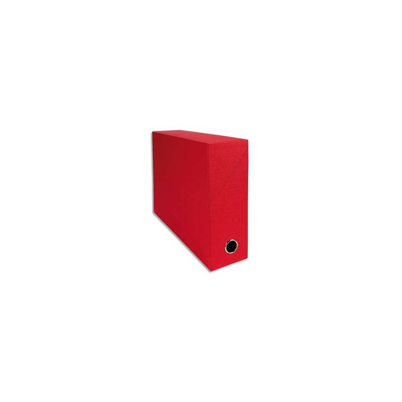 EXACOMPTA Boîte de transfert, carton rigide recouvert de papier toilé, dos 9 cm, 34x25,5 cm, Rouge