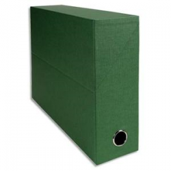 EXACOMPTA Boîte de transfert, carton rigide recouvert de papier toilé, dos 9 cm, 34x25,5 cm, Vert