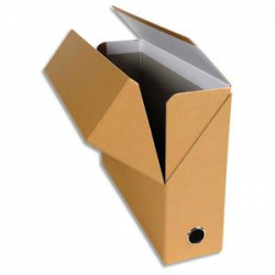 EXACOMPTA Boîte de transfert, carton rigide recouvert de papier toilé, dos 9 cm, 34x25,5 cm, Havane