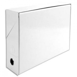 EXACOMPTA Boîte de transfert Iderama, carte lustrée pelliculée, dos 9,5 cm, 34x26 cm, coloris Blanc