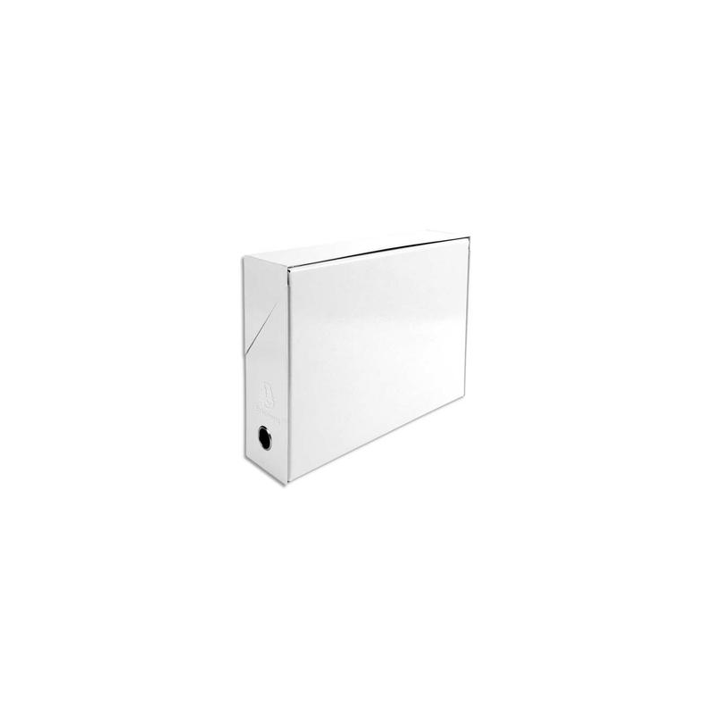 EXACOMPTA Boîte de transfert Iderama, carte lustrée pelliculée, dos 9,5 cm, 34x26 cm, coloris Blanc