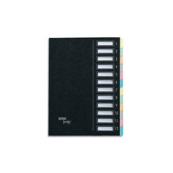 EMEY Trieur EMEY JUNIOR en carte avec système clip, 12 compartiments. Coloris Noir.