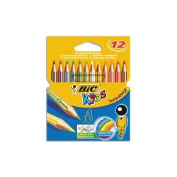 BIC Etui 12 crayons de couleur TROPICOLOR2 (version sans bois). Coloris assortis