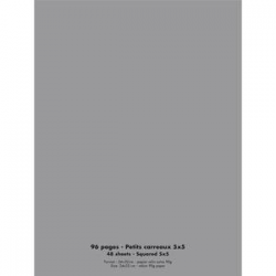 PLEIN CIEL Cahier piqûre 24x32cm 96 pages grands carreaux Séyès 90g. Couverture polypro Gris