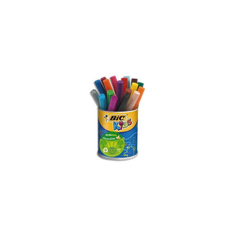 BIC Pot de 18 feutres Visacolor XL Ecolutions couleurs assorties