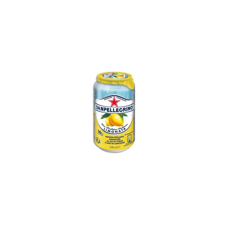 SAN PELLEGRINO Canette 33 cl de jus pétillant minérale aromatisé Limonata Citron à base de concentré