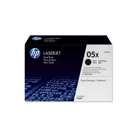HP 2 cartouches Laser Noir CE505XD