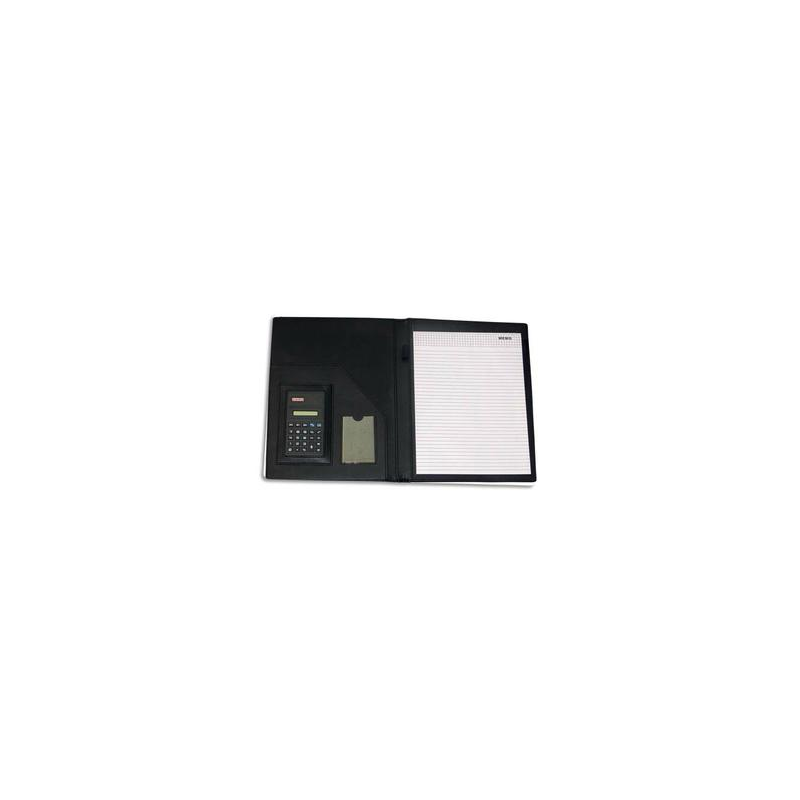 PAVO Conférencier A4 PVC avec calculatrice - Dimensions : L32,5 x H25 x P2,5 cm coloris Noir