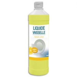 Flacon d'1 Litre Liquide vaisselle concentré 14% matière active, Ph neutre, parfum citron