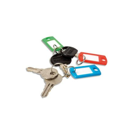 PAVO Boîte de 100 portes clés avec anneaux - Dimensions L x H x P cm coloris assortis