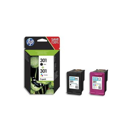 HP Multipack Jet d'encre Noir+couleur 301 N9J72AE