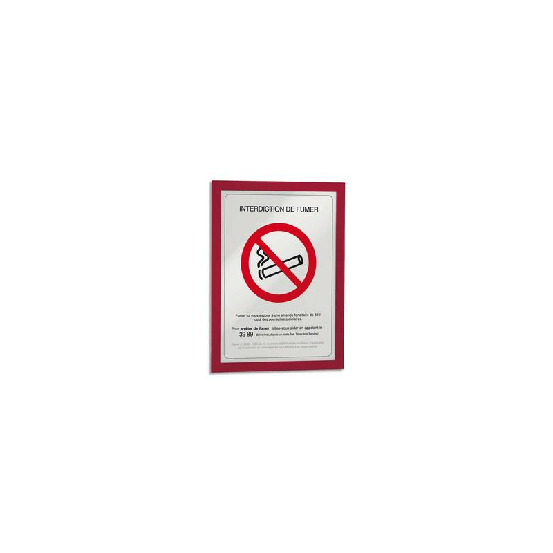 DURABLE Sachet 2 Cadres d'affichage mural Duraframe A4 - adhésif et repositionnable - Rouge