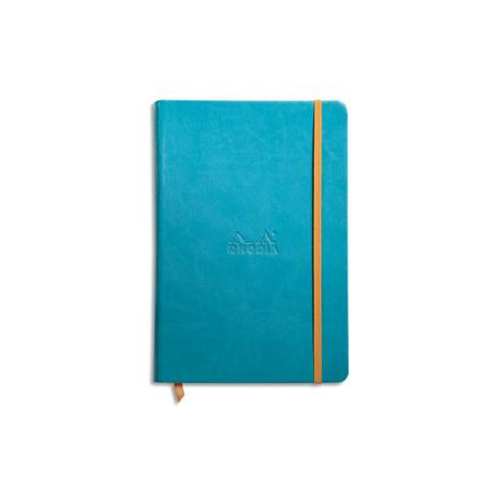 RHODIA Carnet RHODIArama 14,8x21cm 192 pages lignées. Couverture rembordée Turquoise