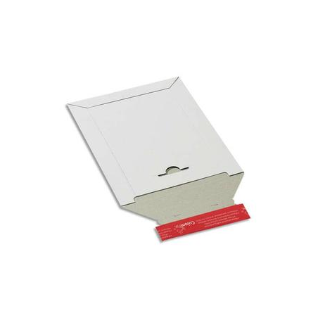 COLOMPAC Pochette d'expédition en carton Blanc A4+, format 24,5 x 34,5 cm, hauteur jusque 3 cm