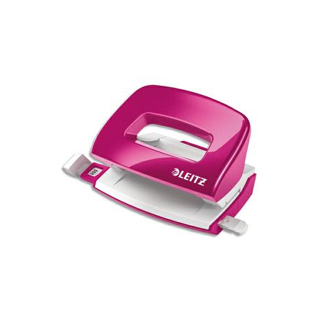 LEITZ Mini perforateur 2 trous WOW Rose, en métal, capacité 10 feuilles