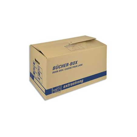 TIDYPAC Boîte transport spéciale livre, capacité 30Kg - Dimensions : L57,5 x H29,5 x P33,5 cm brun