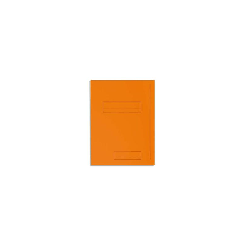 EXACOMPTA Paquet de 50 chemises pré-imprimés 2 rabats SUPER 250 en carte 210 grammes coloris Orange