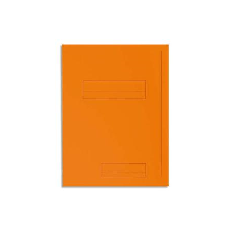 EXACOMPTA Paquet de 50 chemises pré-imprimés 2 rabats SUPER 250 en carte 210 grammes coloris Orange