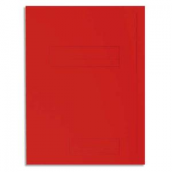 EXACOMPTA Paquet de 50 chemises pré-imprimés 2 rabats SUPER 250 en carte 210 grammes coloris Rouge
