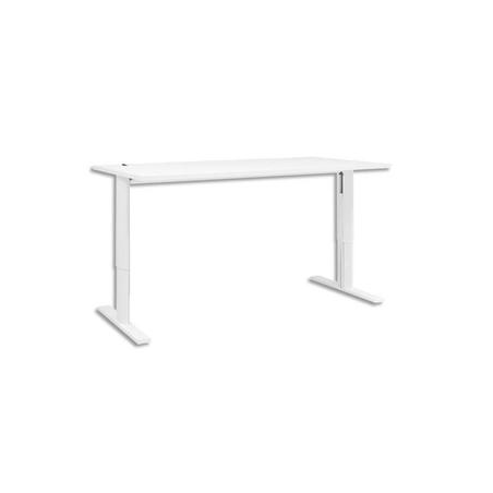 GAUTIER OFFICE Bureau pied I ajustable en hauteur Yes Chêne Blanc - Dimensions : L140 x H62/85 x P80 cm