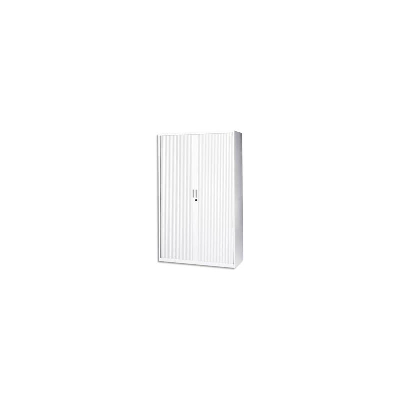 MT INTERNATIONAL Armoire Haute métallique monobloc Blanche - Dimensions : L120 x H198 x P43 cm