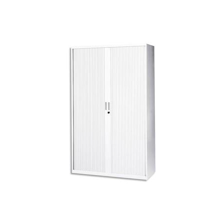 MT INTERNATIONAL Armoire Haute métallique monobloc Blanche - Dimensions : L120 x H198 x P43 cm