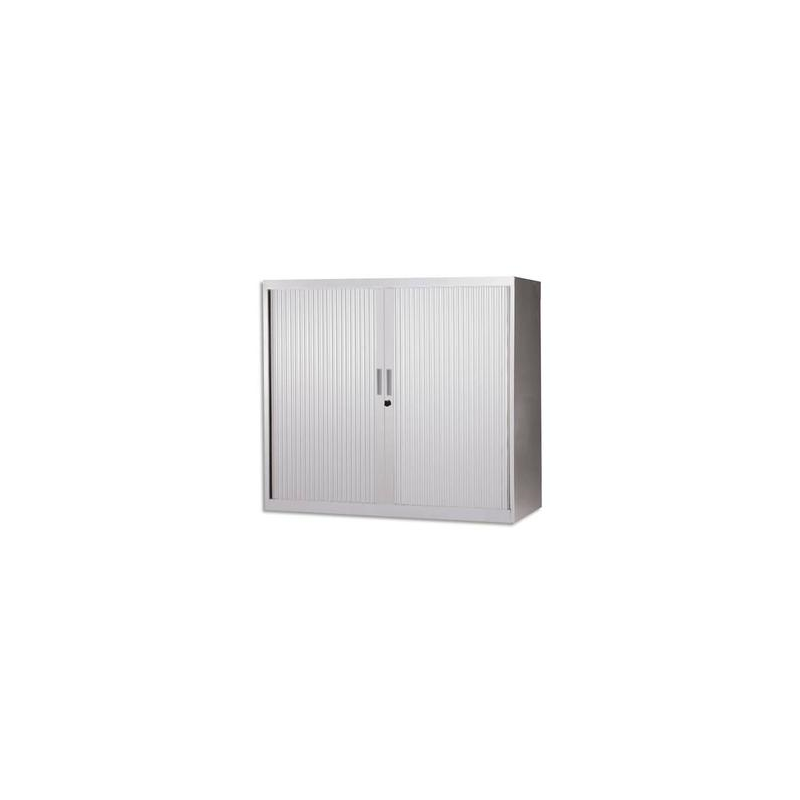 MT INTERNATIONAL Armoire Basse métallique monobloc Grise clair - Dimensions : L120 x H105 x P43 cm