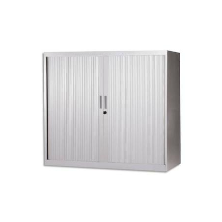 MT INTERNATIONAL Armoire Basse métallique monobloc Grise clair - Dimensions : L120 x H105 x P43 cm